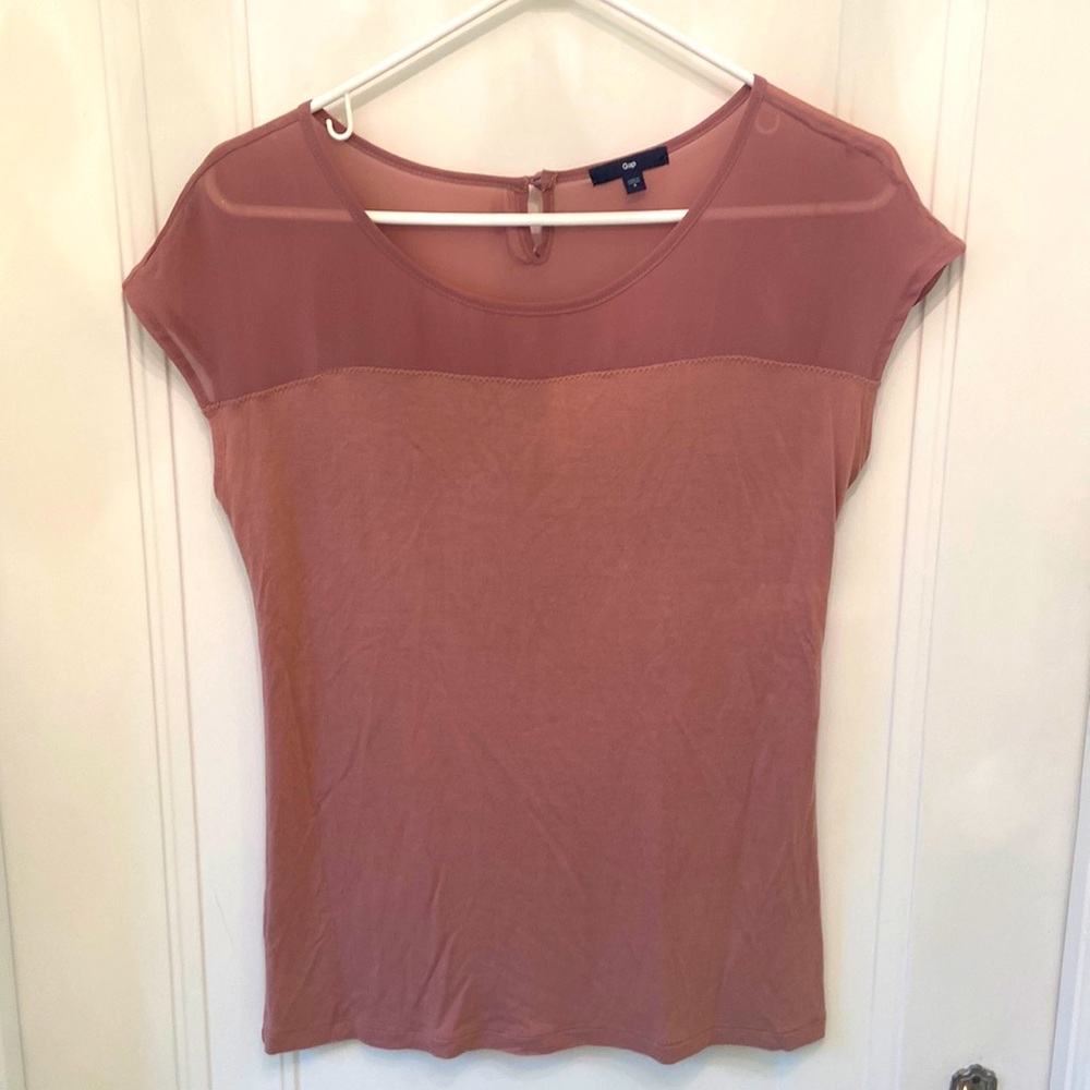 Beautiful, mauve, cap sleeve blouse